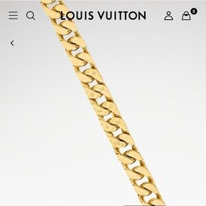 Authentic Louis Vuitton Chain Links Necklace Gold
